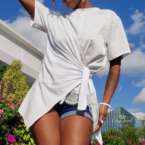 Cami White Combo T-Shirt - Picture 1 of 4